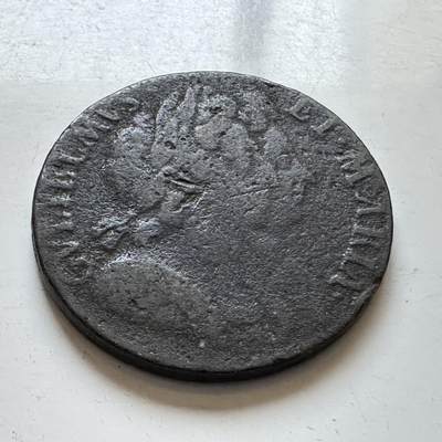 🌹外币初藏🌹🐯2025年第140场  每周二四六晚8️⃣点 接代拍 - 英国1689-1694年玛丽二世和威廉三世共治时期半便士28.6毫米 对应清顺治康熙年间