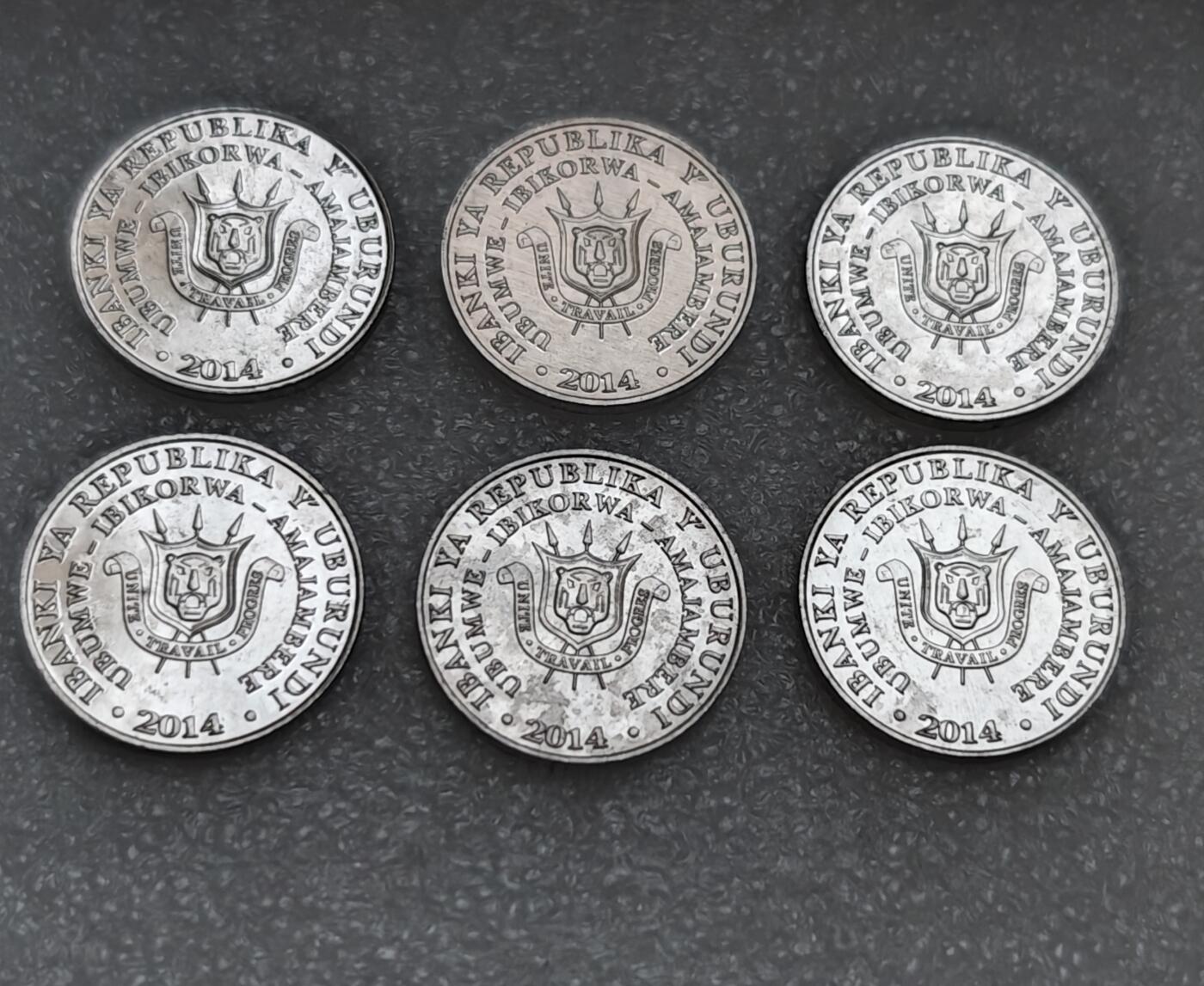 瓶子🏺第220期拍卖会  2014年布隆迪5法郎濒危鸟类纪念币6枚套