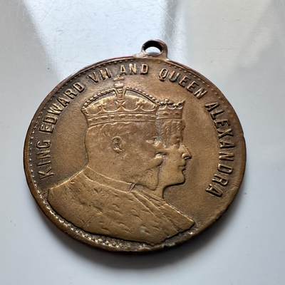 🌹外币初藏🌹🐯2025年第140场  每周二四六晚8️⃣点 接代拍 - 英国1902年爱德华七世加冕纪念章  铜制 22.6毫米