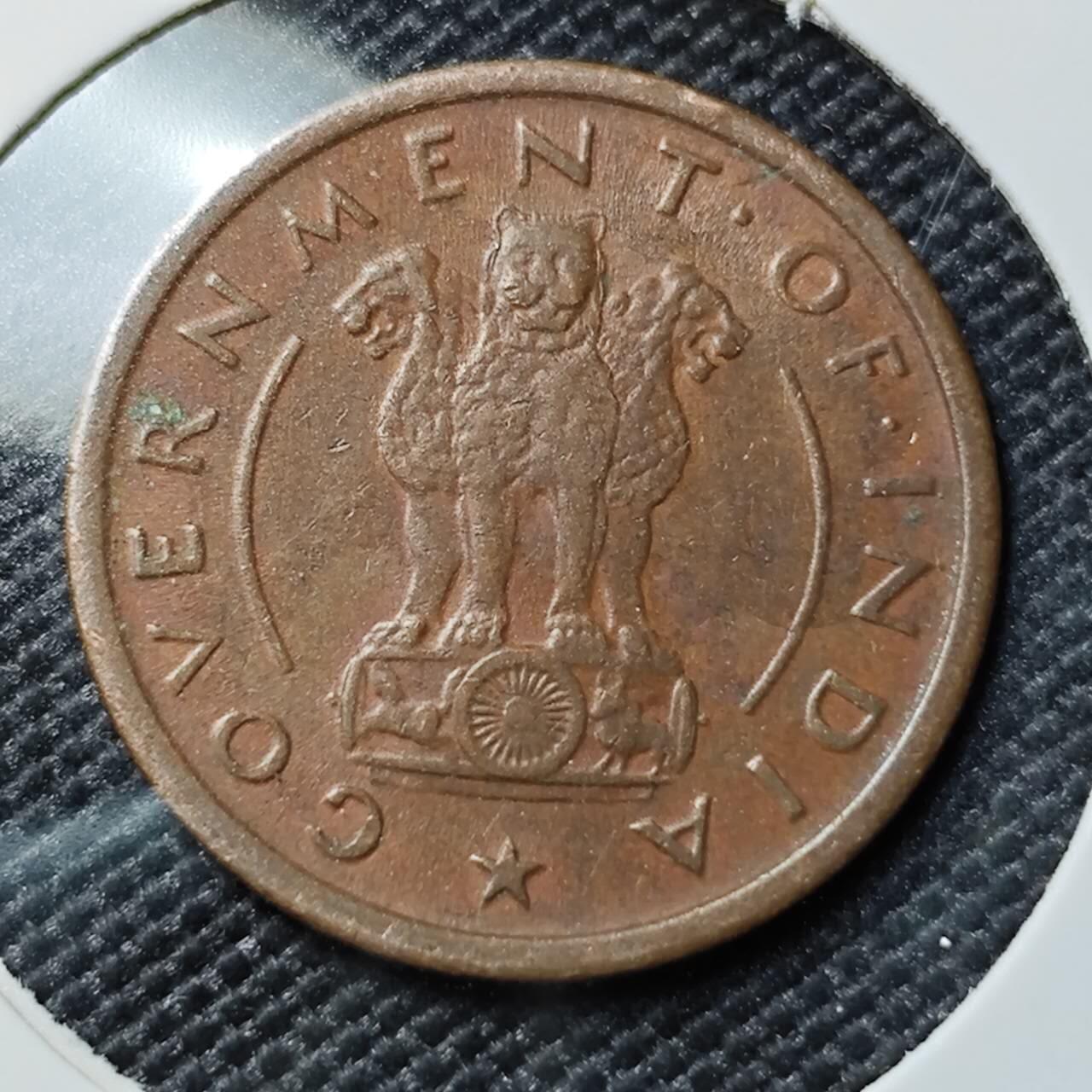 KK钱币收藏小铺 第378期  2月预留时间 周末发货  1951印度小马铜币!