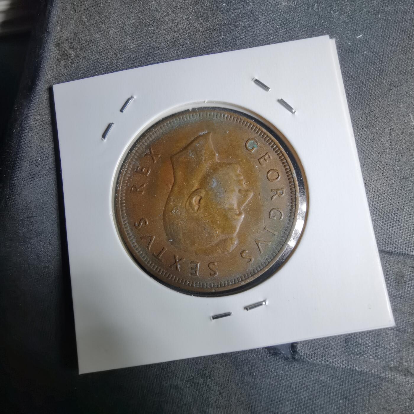 沼泽如烟--第928场 英属南非1950年1便士