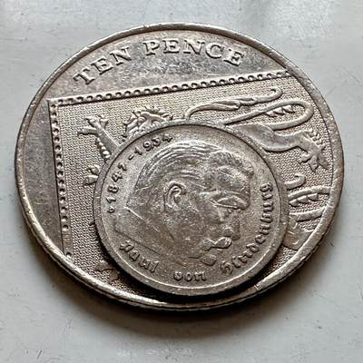 🌹外币初藏🌹🐯2025年第140场  每周二四六晚8️⃣点 接代拍 - 袖珍币 兴登堡两马克13.8毫米 非常卡哇伊