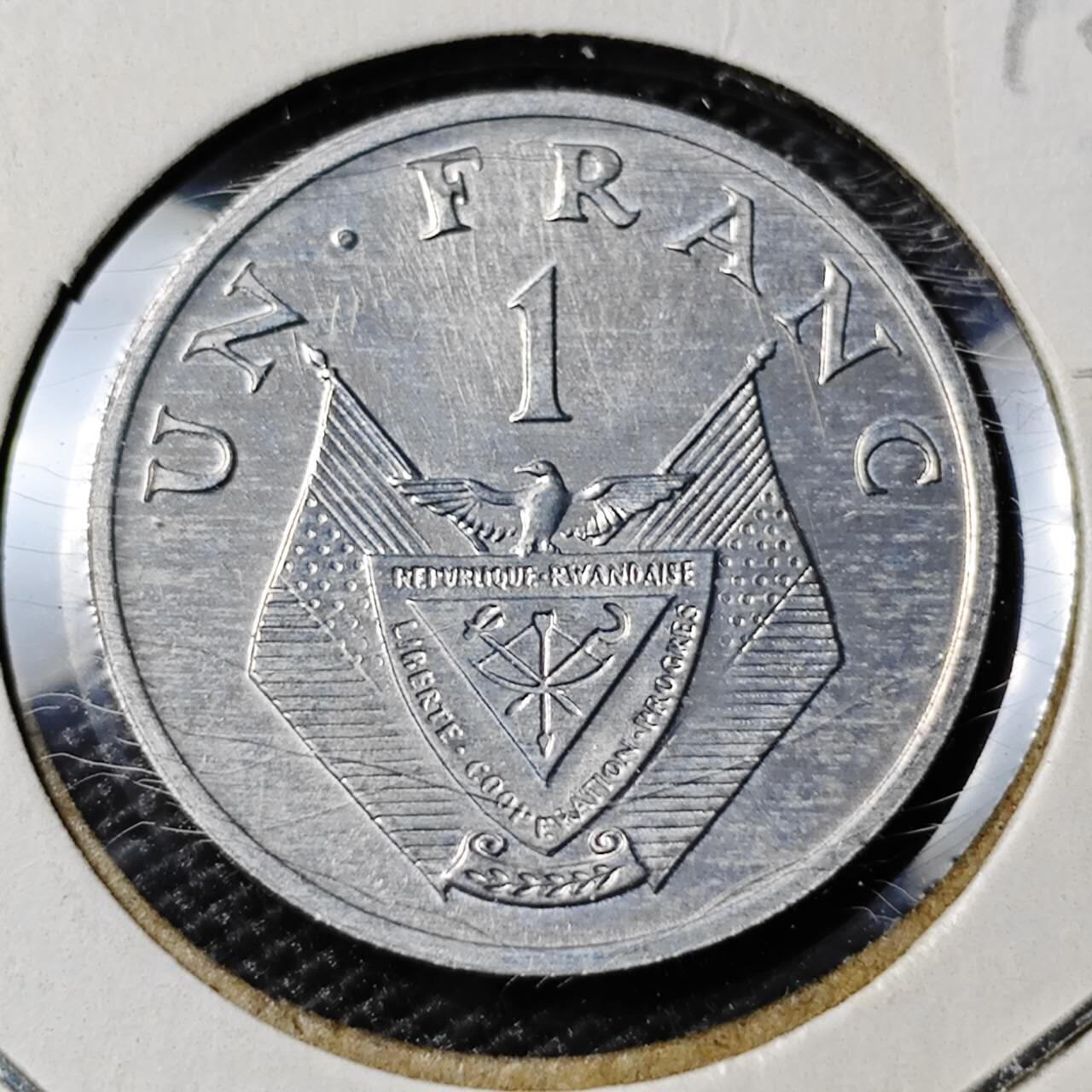 KK钱币收藏小铺 第378期  2月预留时间 周末发货  1969卢旺达1法郎 好品