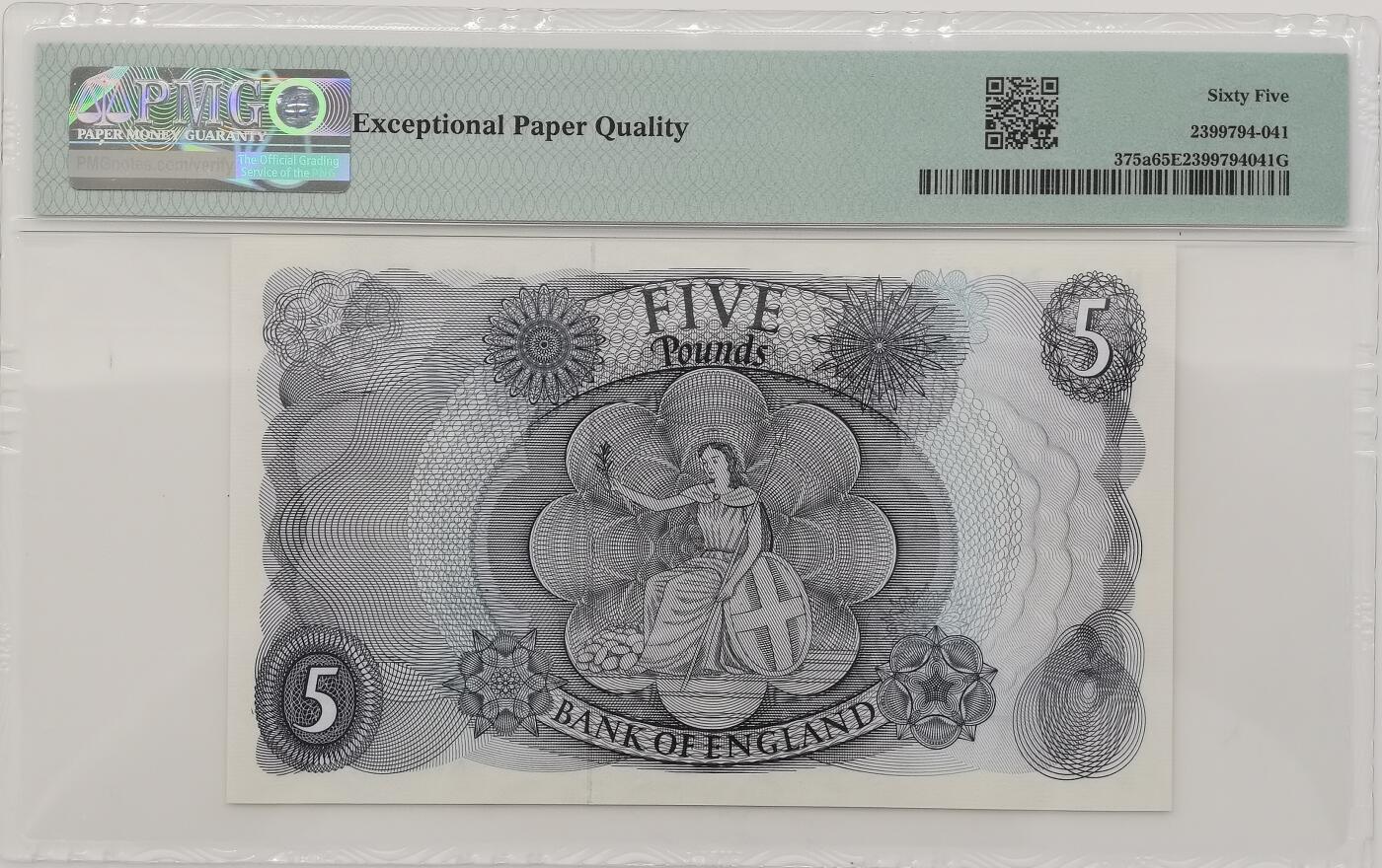 博洋堂世界钱币拍卖第151期（全场包邮） PMG 65EPQ 英国C序列1963-66年5镑