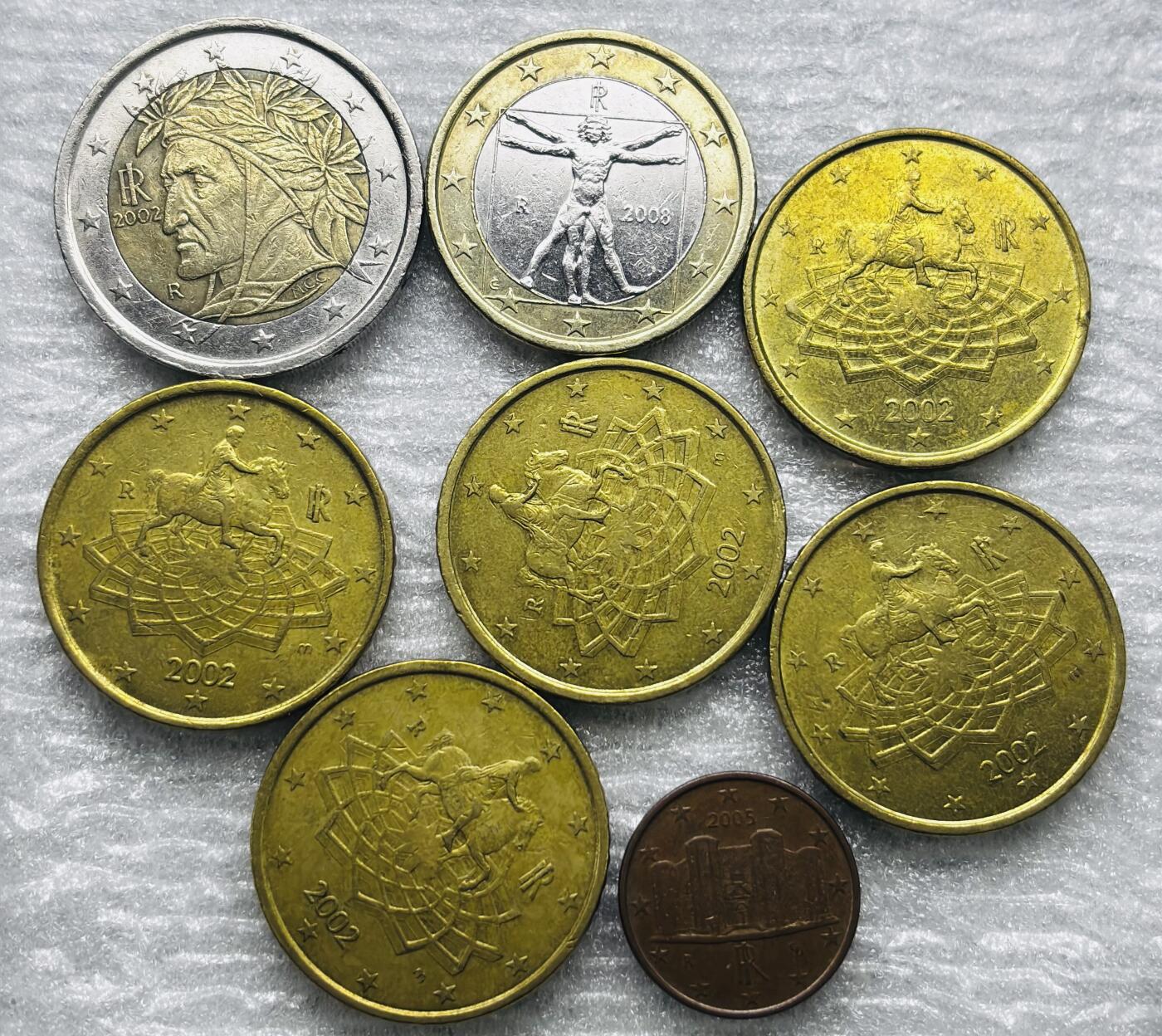 文馨钱币收藏第 284 场，【 长期接收代拍品】老藏家拍品南朝鲜李承晚时期货币，泰国大型纪念币，土耳其各时期及各国套币场 好品法国欧元 5.51 欧 8 枚