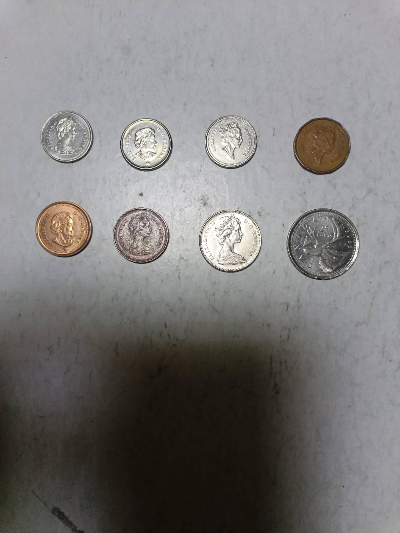 【20251213】非全新纸币和硬币第313场 加拿大8枚硬币不同版本