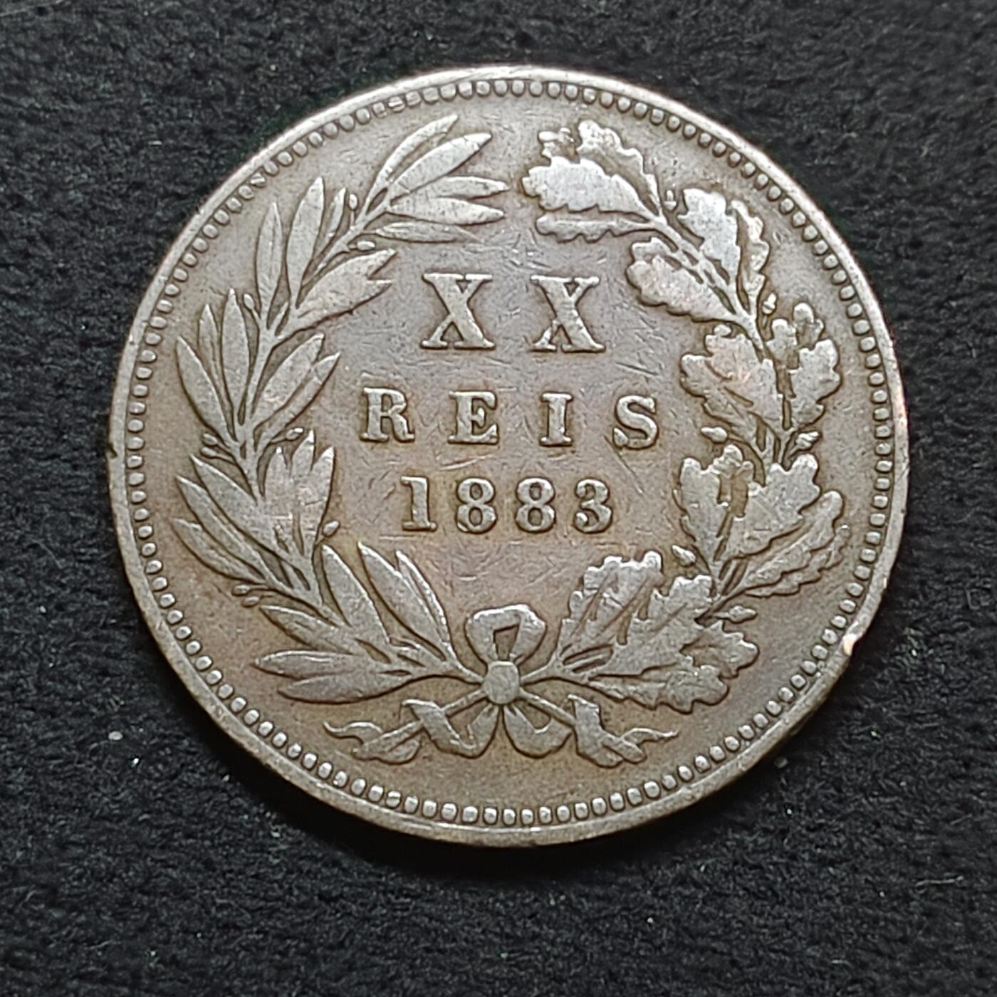 【全场包邮】纯粹捡漏拍484场（免费代拍第21场） 葡萄牙1883年路易斯一世20瑞斯大铜币