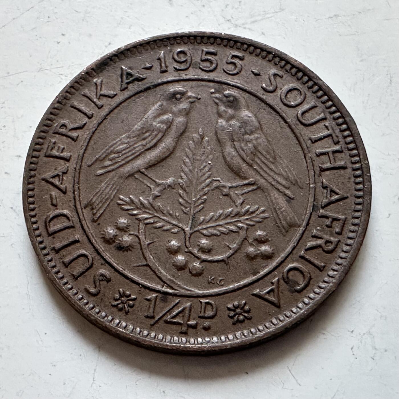 🌹外币初藏🌹🐯2025年第140场  每周二四六晚8️⃣点 接代拍 南非1955年1/4便士