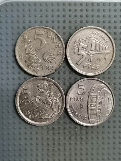 2025年第136场各国散币拍卖（总第136场） - 西班牙5比塞塔纪念币4枚