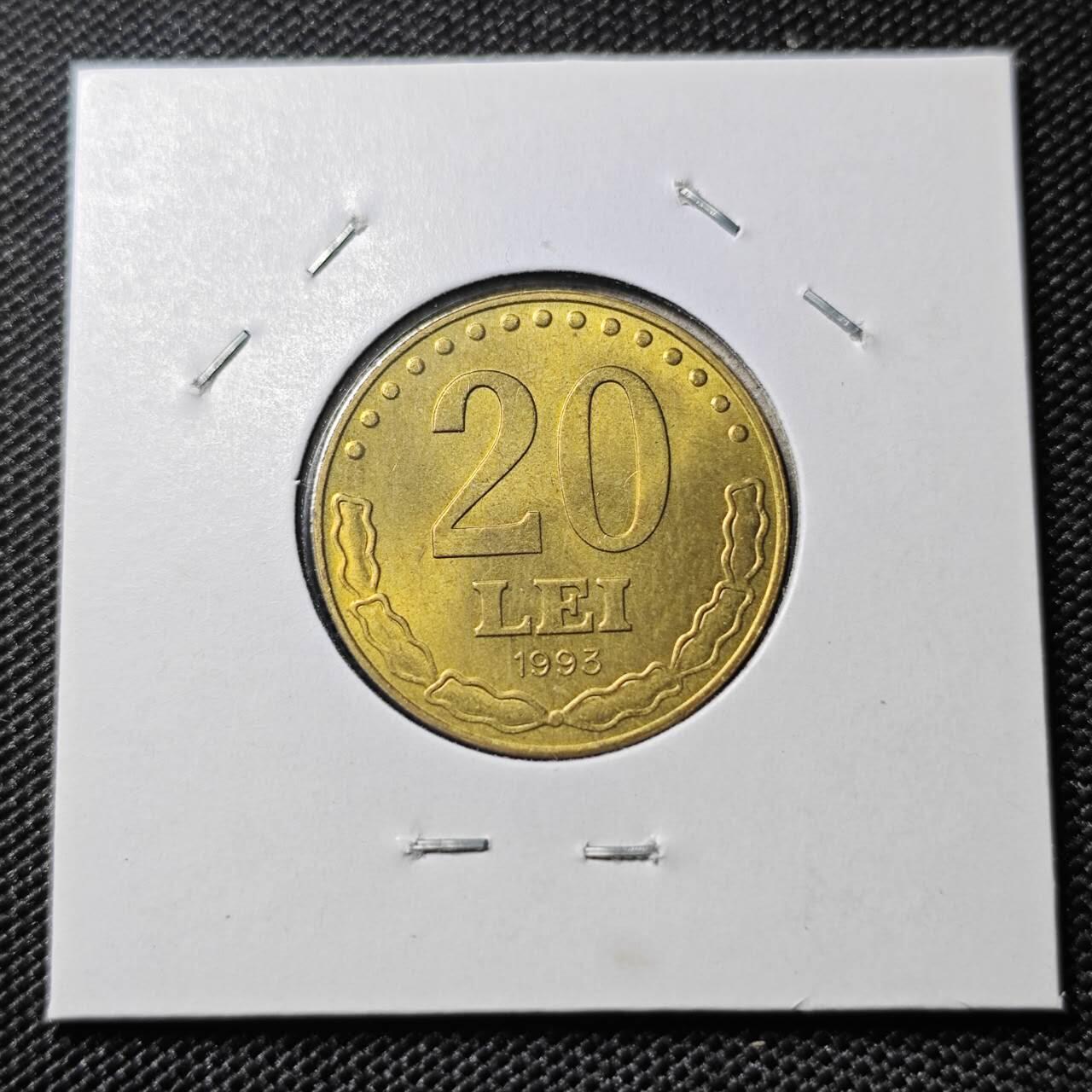 KK钱币收藏小铺 第378期  2月预留时间 周末发货  1993罗马尼亚20列伊 好品