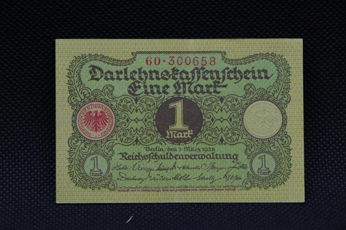 【淘币小摊】限时拍第八百二十八拍  纸币场  满百包邮可预留两周  周一统一发货   德国1920年1马克纸币