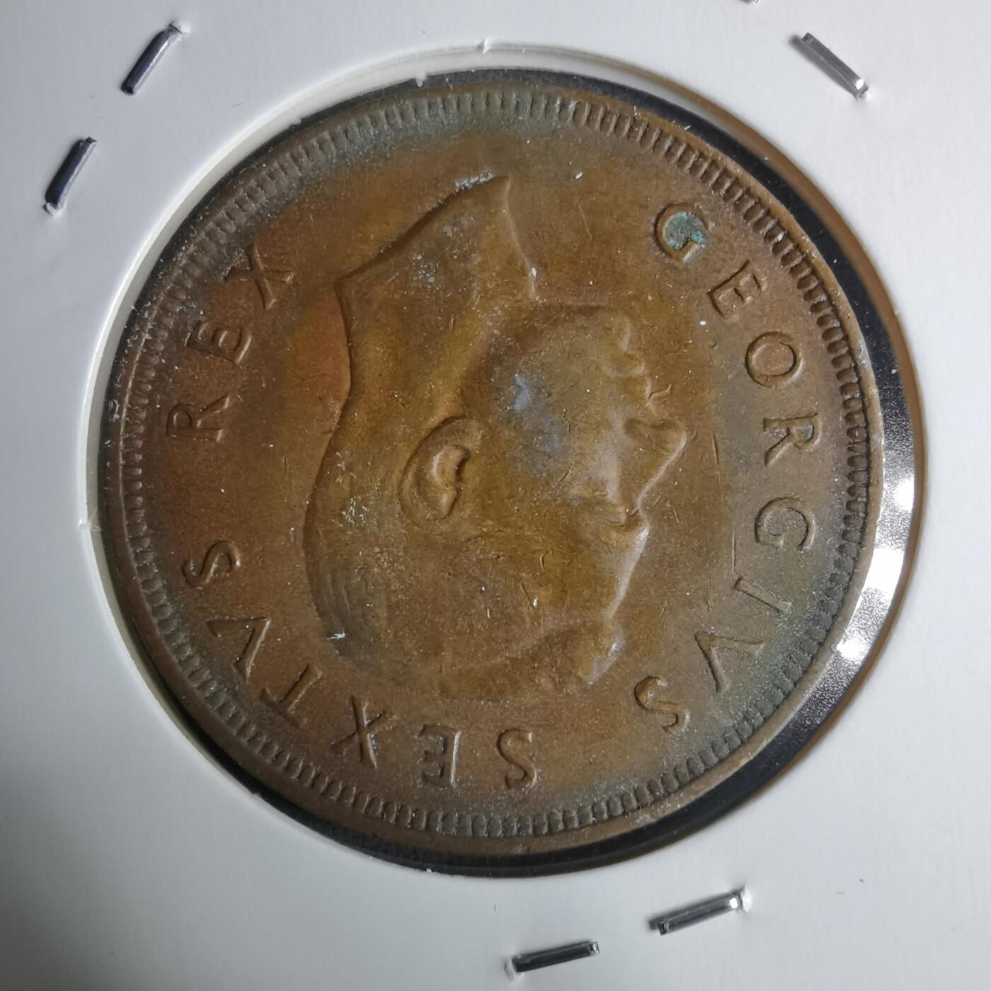 沼泽如烟--第928场 英属南非1950年1便士