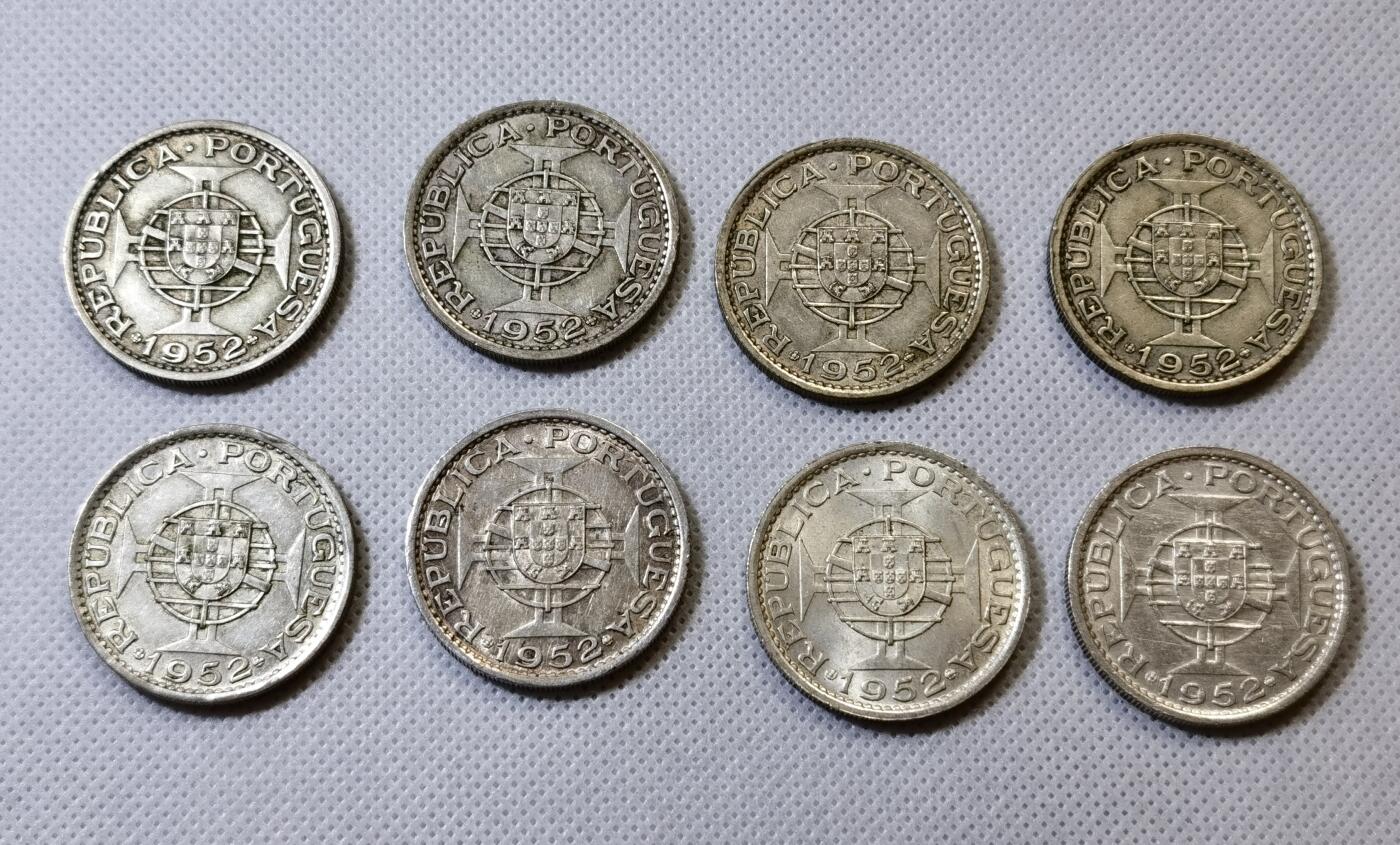 甄臻铺-世界币章拍卖（第43期）送拍享返佣金等优惠多多 8枚澳门1952年第一版厚5元大银币 AU- UNC不等美品，细节见图