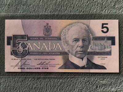 【礼羽收藏】🌏世界钱币拍卖第115期 - 加拿大 1986年5元 鸟版 全新UNC