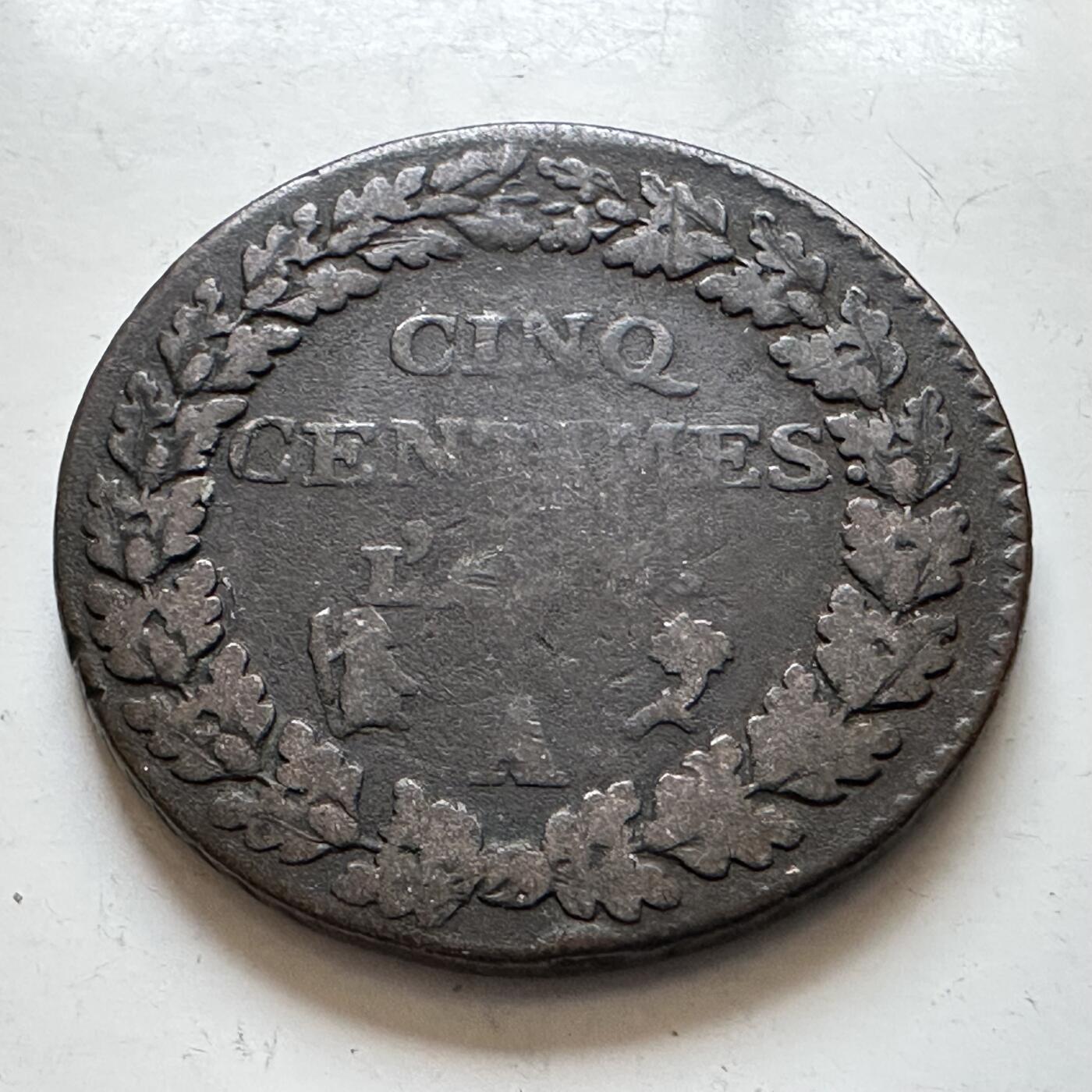 🌹外币初藏🌹🐯2025年第140场  每周二四六晚8️⃣点 接代拍 法国1800年前后第一共和国时期五分