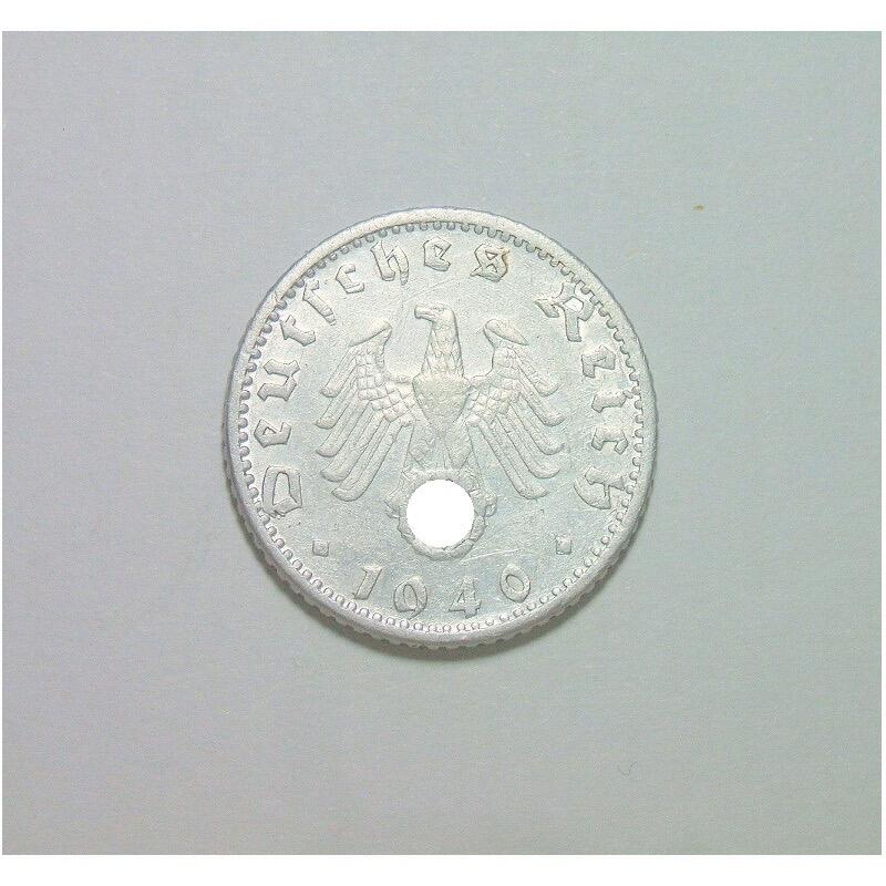 稀年 德国第三帝国1940年G版50芬尼 极美品