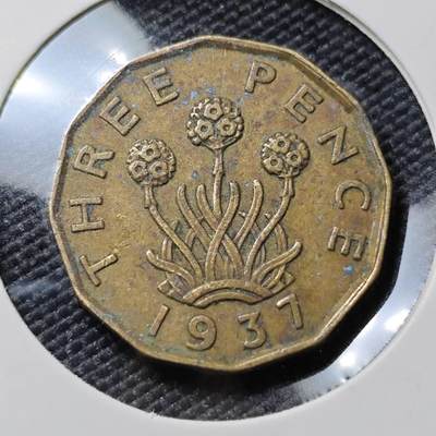 KK钱币收藏小铺 第378期  2月预留时间 周末发货 -  1937英国3便士铜币