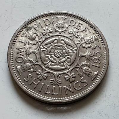 🌹外币初藏🌹🐯2025年第140场  每周二四六晚8️⃣点 接代拍 - 英国1953年登基版两先令