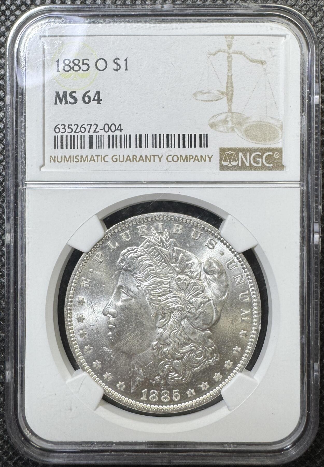 甄臻铺-世界币章拍卖（第43期）送拍享返佣金等优惠多多 NGC-MS64 美国1885年O版摩根一元银币