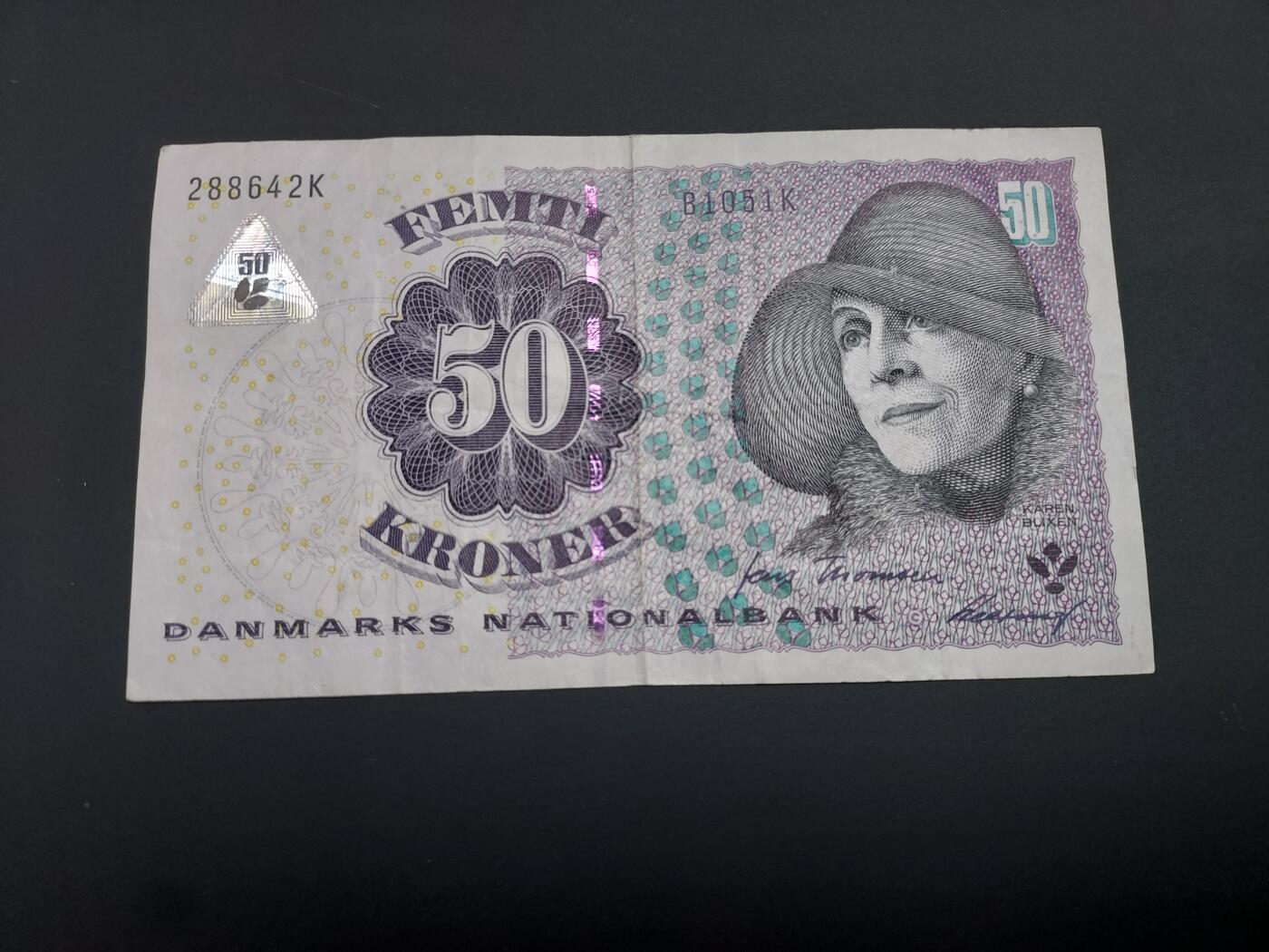 博彦收藏  12月15日 8点 钱币专场 全场包邮 丹麦 50克朗 流通好品