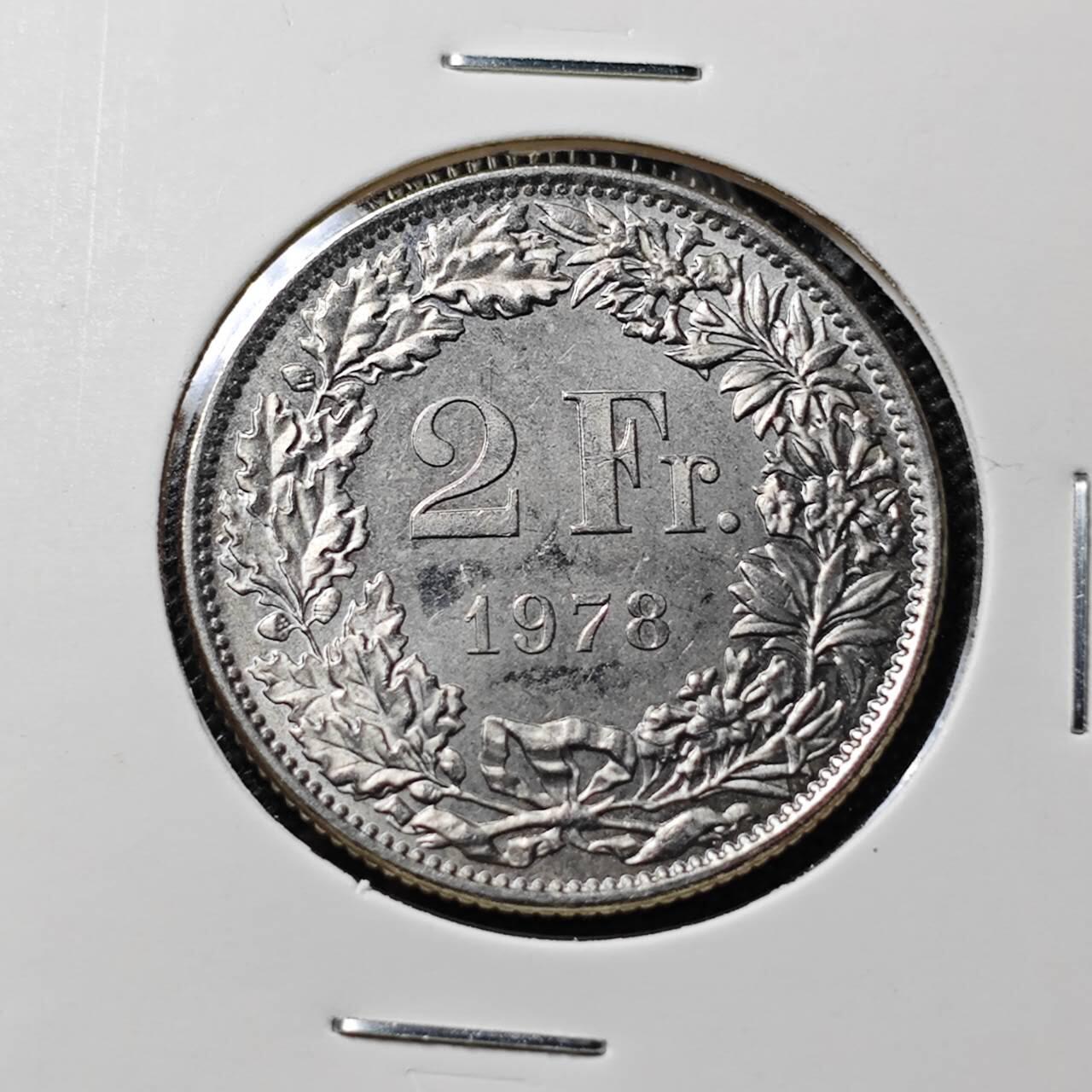 KK钱币收藏小铺 第378期  2月预留时间 周末发货  1978瑞士2法郎