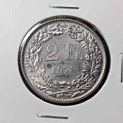 KK钱币收藏小铺 第378期  2月预留时间 周末发货 -  1978瑞士2法郎