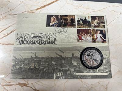 第185期拍卖 - 英国2019年维多利亚女王诞辰200周年5英镑银币首日封，925银，28.28克，发行7500枚【银价378】