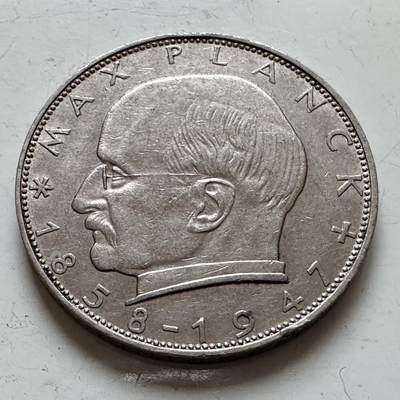 🌹外币初藏🌹🐯2025年第140场  每周二四六晚8️⃣点 接代拍 - 德国1960年J版 2马克 普朗克