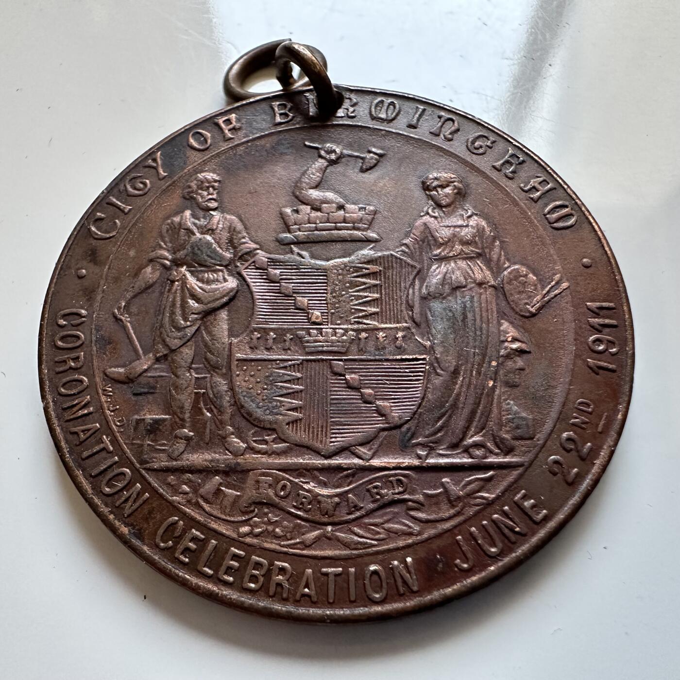 🌹外币初藏🌹🐯2025年第140场  每周二四六晚8️⃣点 接代拍 英国1911年乔治五世加冕纪念章 35毫米15.9克 伯明翰市加冕庆典 b