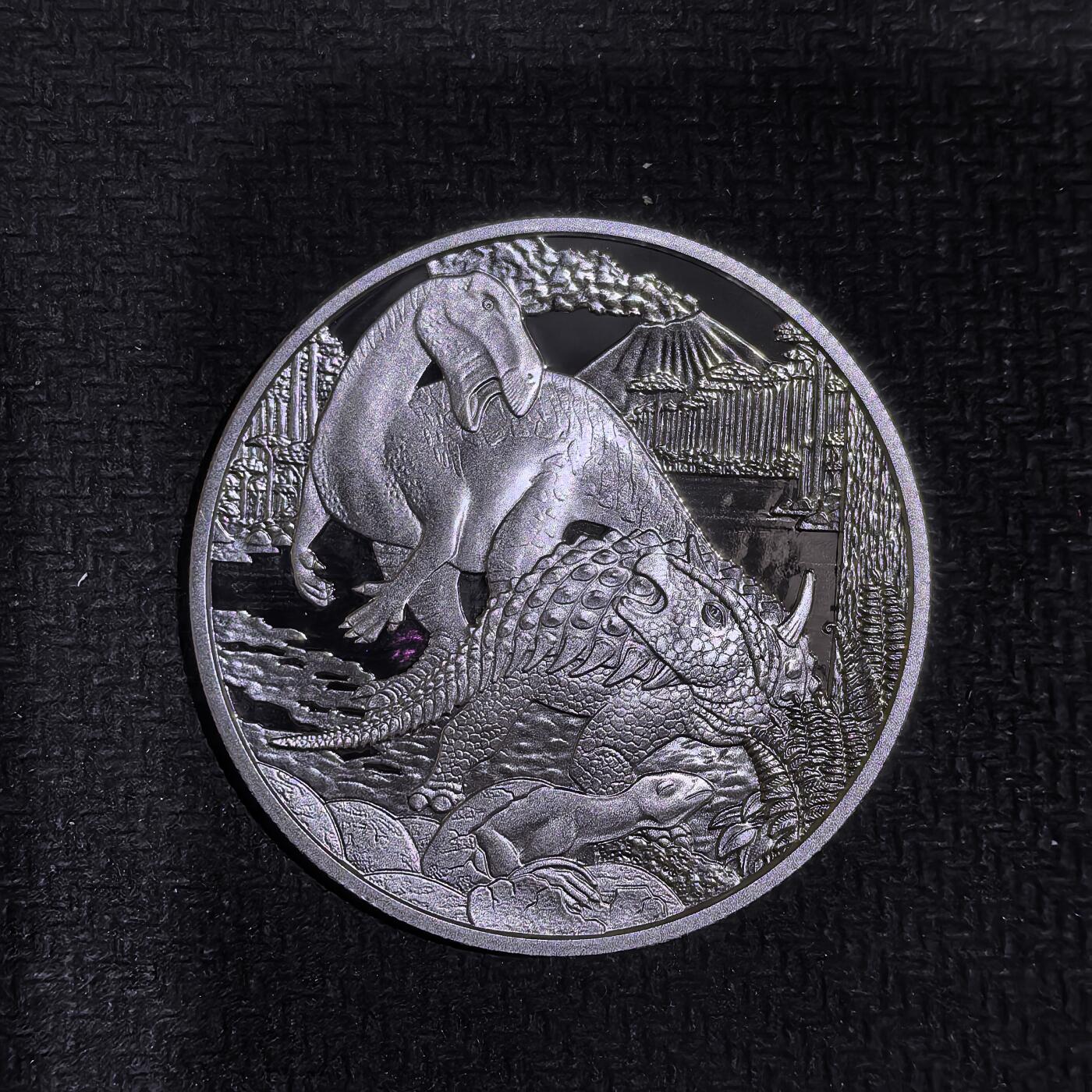 道一币馆币章第一百五十八场 原盒证 奥地利2014年史前生物系列-白垩纪时代20欧元精制银币