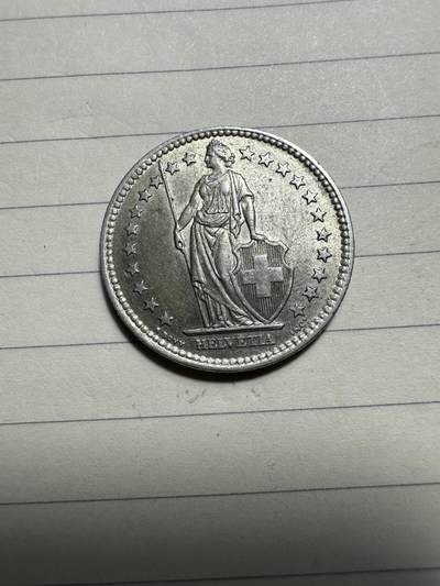 章，中外钱币 - 瑞士2法郎银币