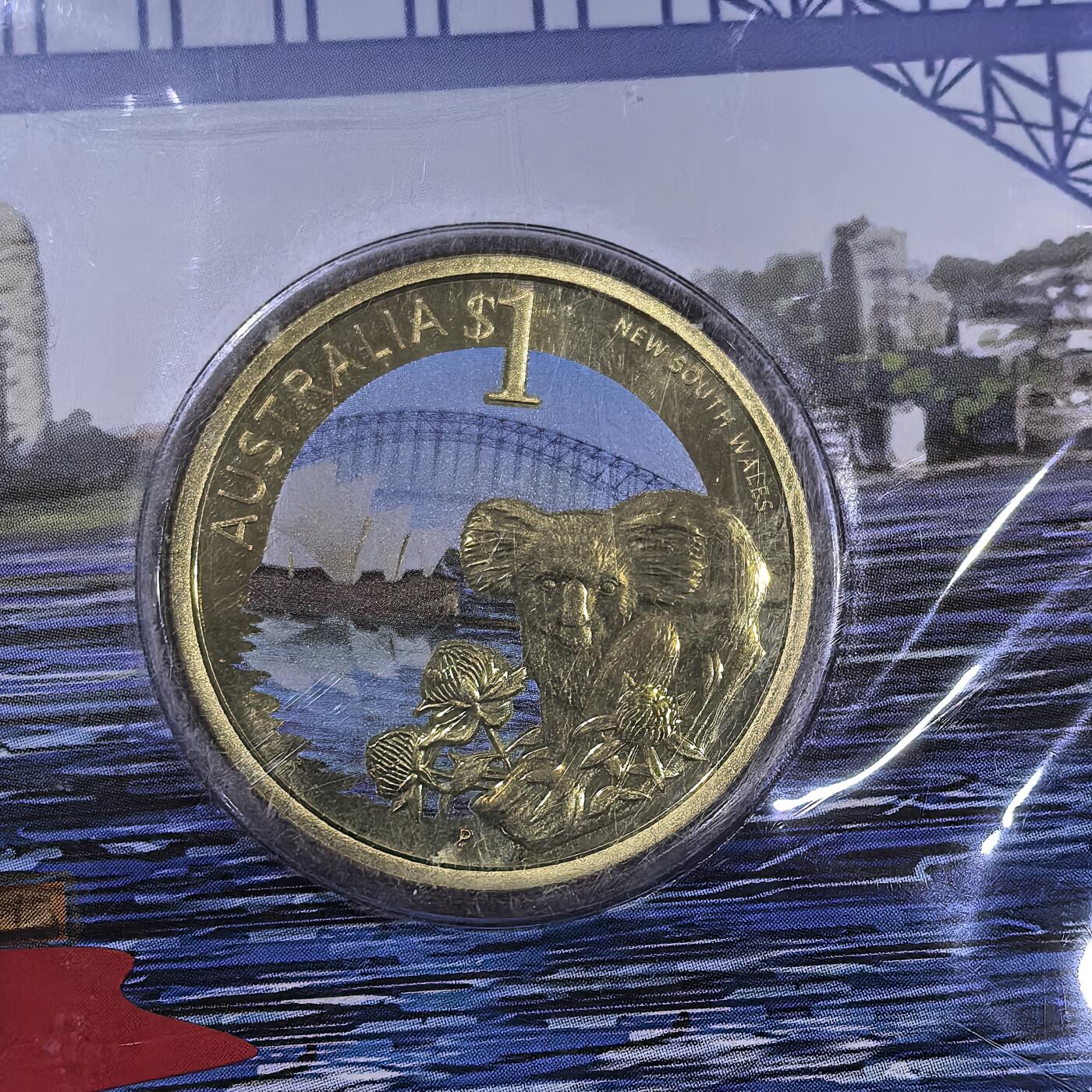 道一币馆币章第一百五十八场 邮币封 澳大利亚2009年彩绘考拉1元纪念铜币