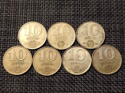 布加迪🐬～世界钱币(上海)🌾第 265 期 /  各国套币和散币 - 匈牙利🇭🇺 1983～1989年 10福林铜币 7枚～C11 年份收藏者关注