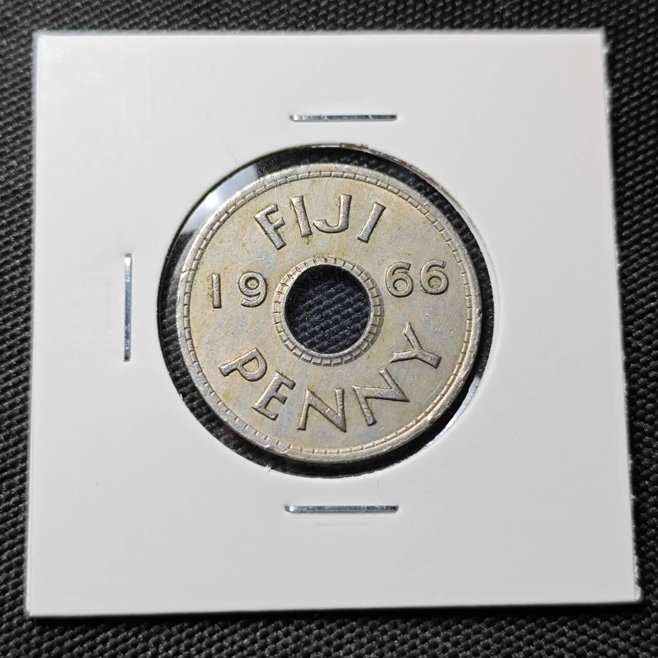 KK钱币收藏小铺 第378期  2月预留时间 周末发货  1966斐济1便士