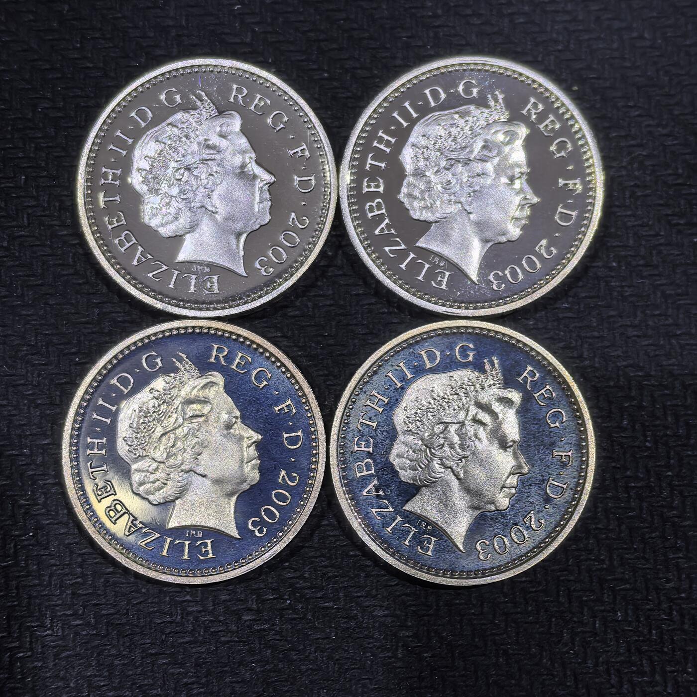 道一币馆币章第一百五十八场 原盒证 英国2003年英国的桥系列1镑精制银币四枚套