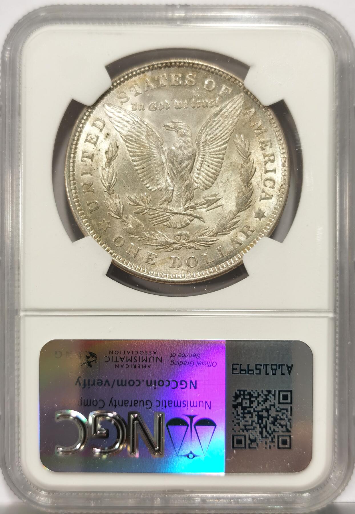 博洋堂世界钱币拍卖第151期（全场包邮） NGC MS64 美国1921年摩根银币，卷拆极品，双面车轮光，银光闪烁。
