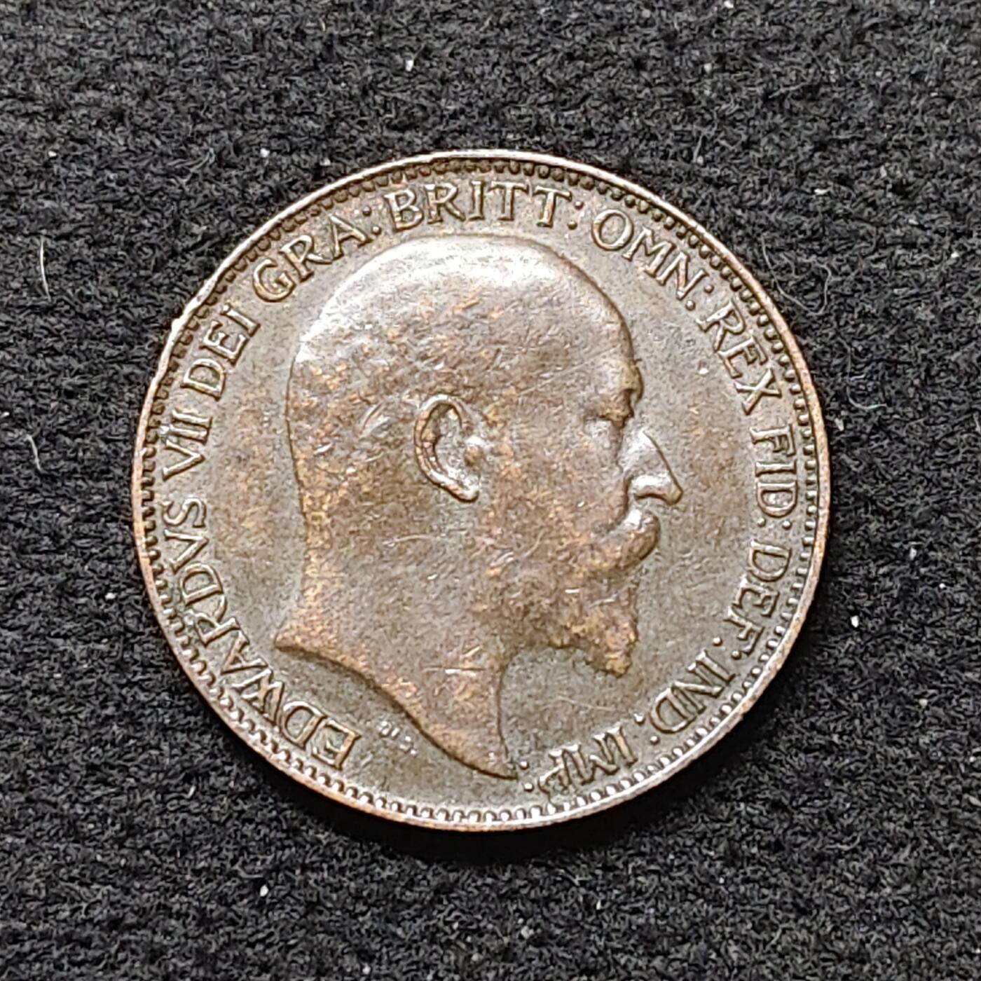 【全场包邮】纯粹捡漏拍484场（免费代拍第21场） 英国1903年爱德华七世1法新铜币