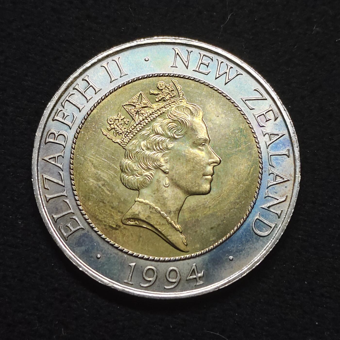 【全场包邮】纯粹捡漏拍484场（免费代拍第21场） 新西兰1994年奋进号50分双色币