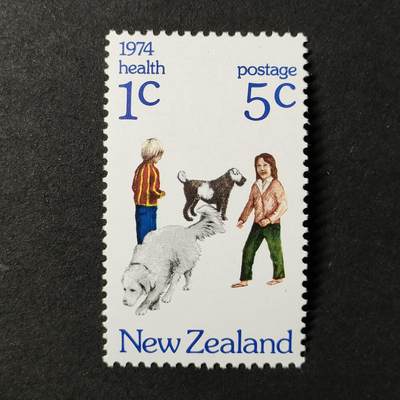↓君缘收藏677期☞钱币邮品↓无佣金、可寄存、满30元包邮  - 新西兰邮票，1974年儿童与宠物邮票