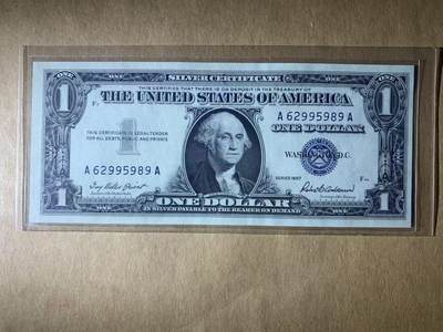 【礼羽收藏】🌏世界钱币拍卖第115期 - 【A62995989A】全新UNC 1957年美国1美元 蓝库印 A版A冠 无47靓号 