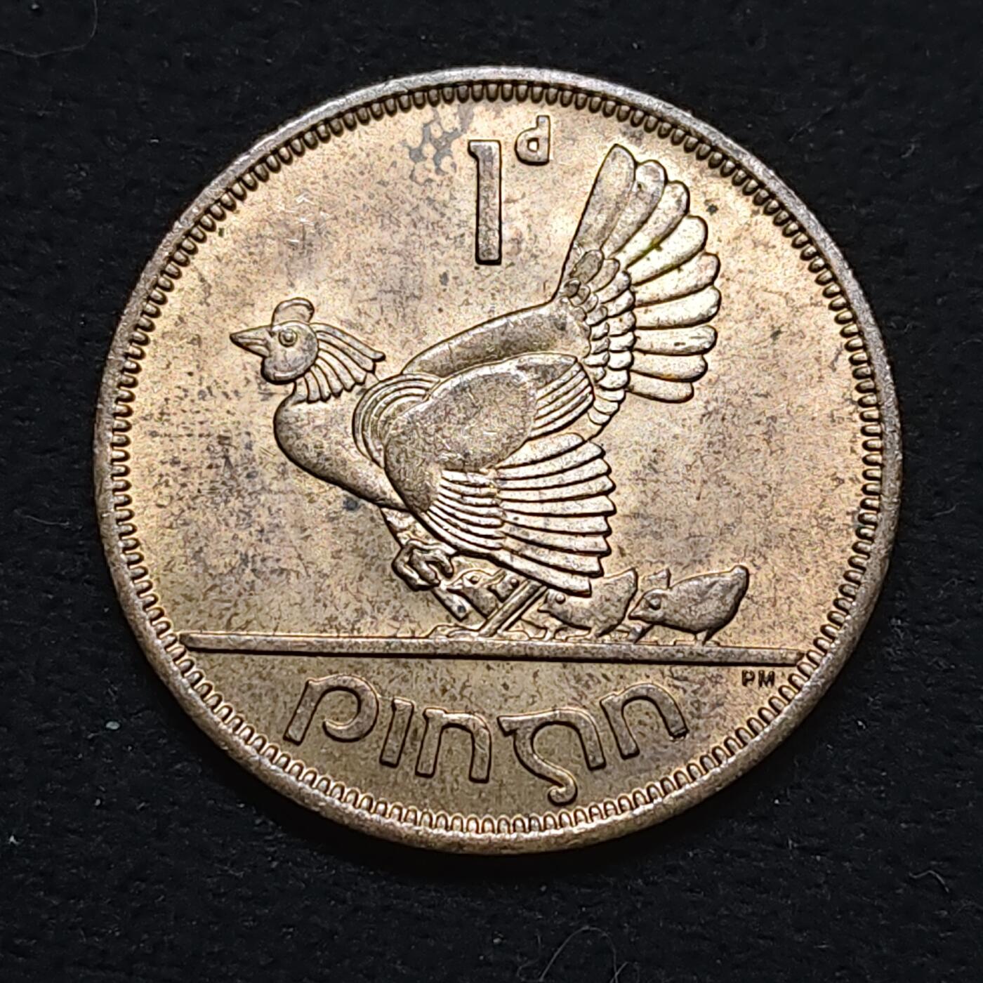 【全场包邮】纯粹捡漏拍484场（免费代拍第21场） 爱尔兰1967年母鸡1便士大铜币 UNC品相