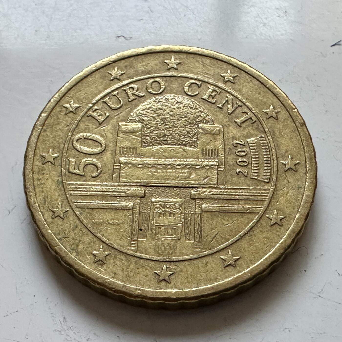 🌹外币初藏🌹🐯2025年第140场  每周二四六晚8️⃣点 接代拍 奥地利2002年50欧分