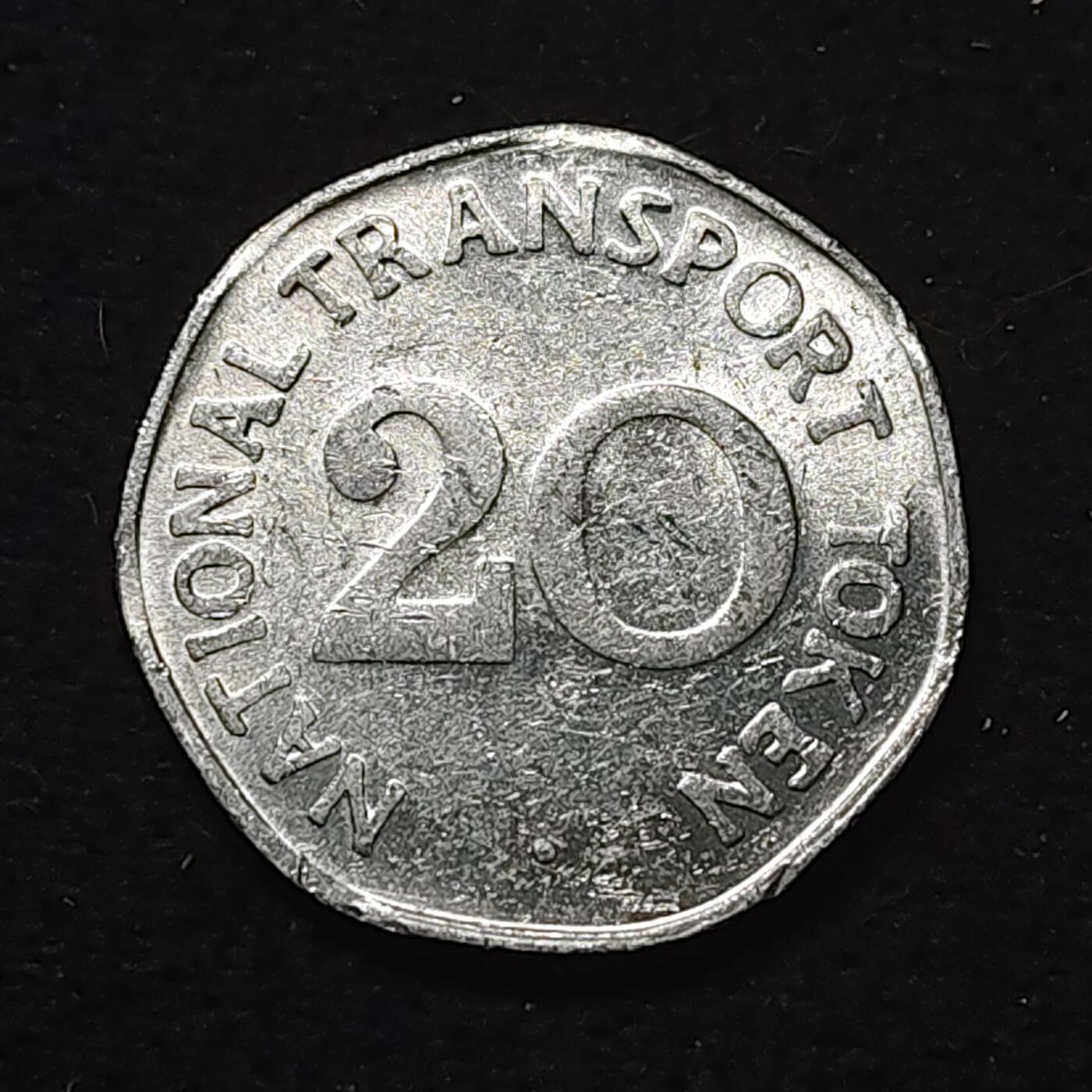 【全场包邮】纯粹捡漏拍484场（免费代拍第21场） 【代币】英国20分国家交通代币-1949年贝德福德CVD6双层巴士