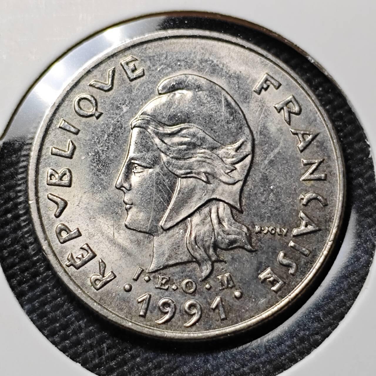 KK钱币收藏小铺 第378期  2月预留时间 周末发货  1991法属新喀里多尼亚10法郎