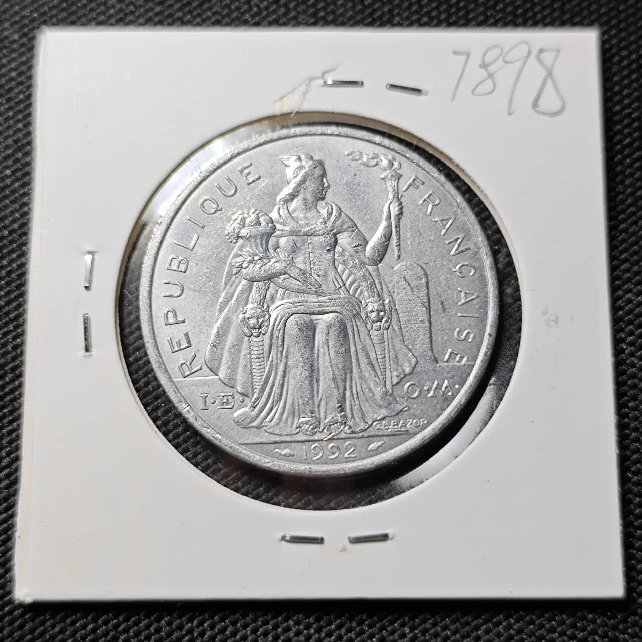 KK钱币收藏小铺 第378期  2月预留时间 周末发货  1992法属新喀里多尼亚5法郎