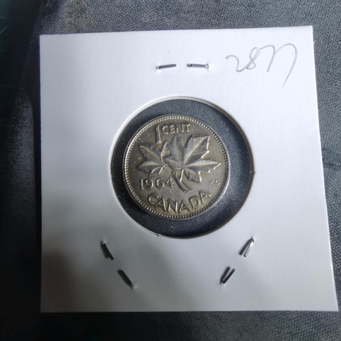 沼泽如烟--第928场 加拿大1964年一分有镀层