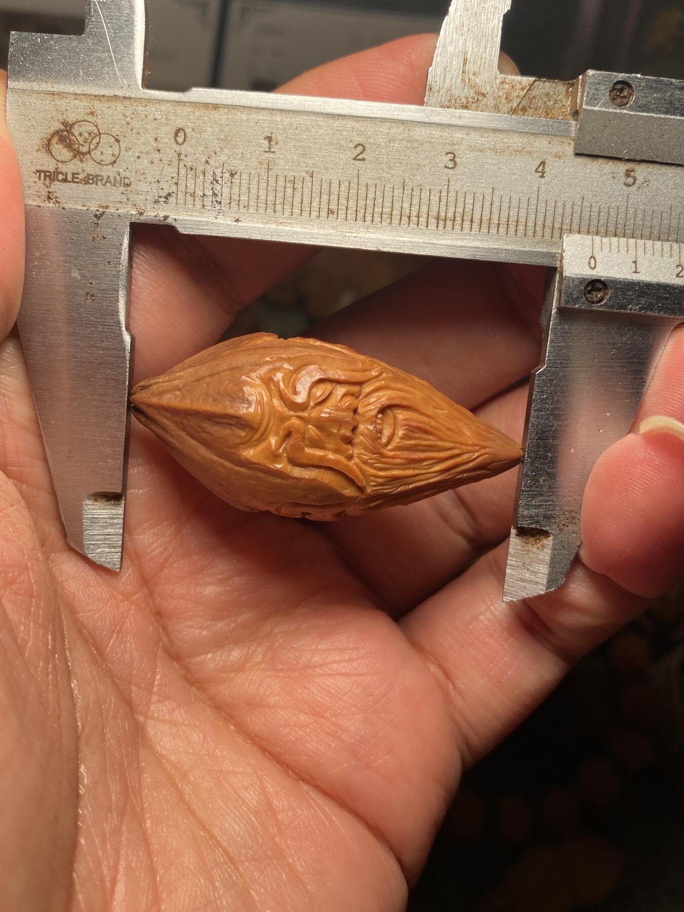 以核会友，中国非物质文化遗产苏工核雕手作 福利苏工核雕，纯手工雕刻，四花梅林大核仙翁百态，四个表情，个性十足，等待有缘人，市场无同款，尺寸2。18x4.65喜欢的来