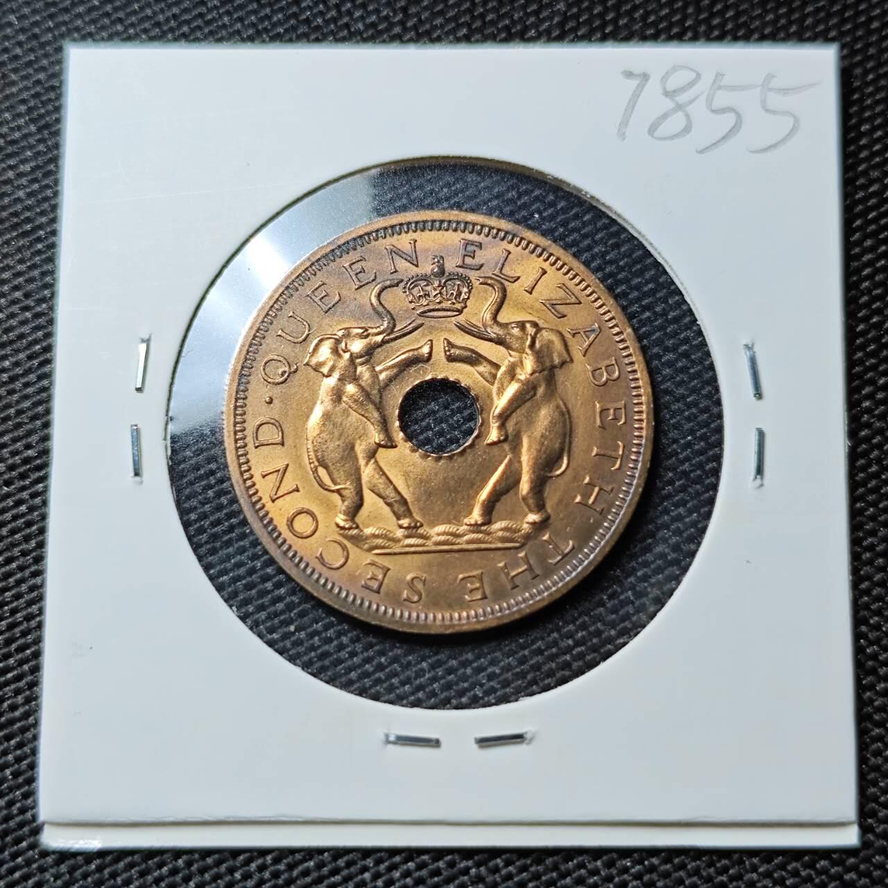 KK钱币收藏小铺 第378期  2月预留时间 周末发货  1962罗得西亚1便士铜币 好品