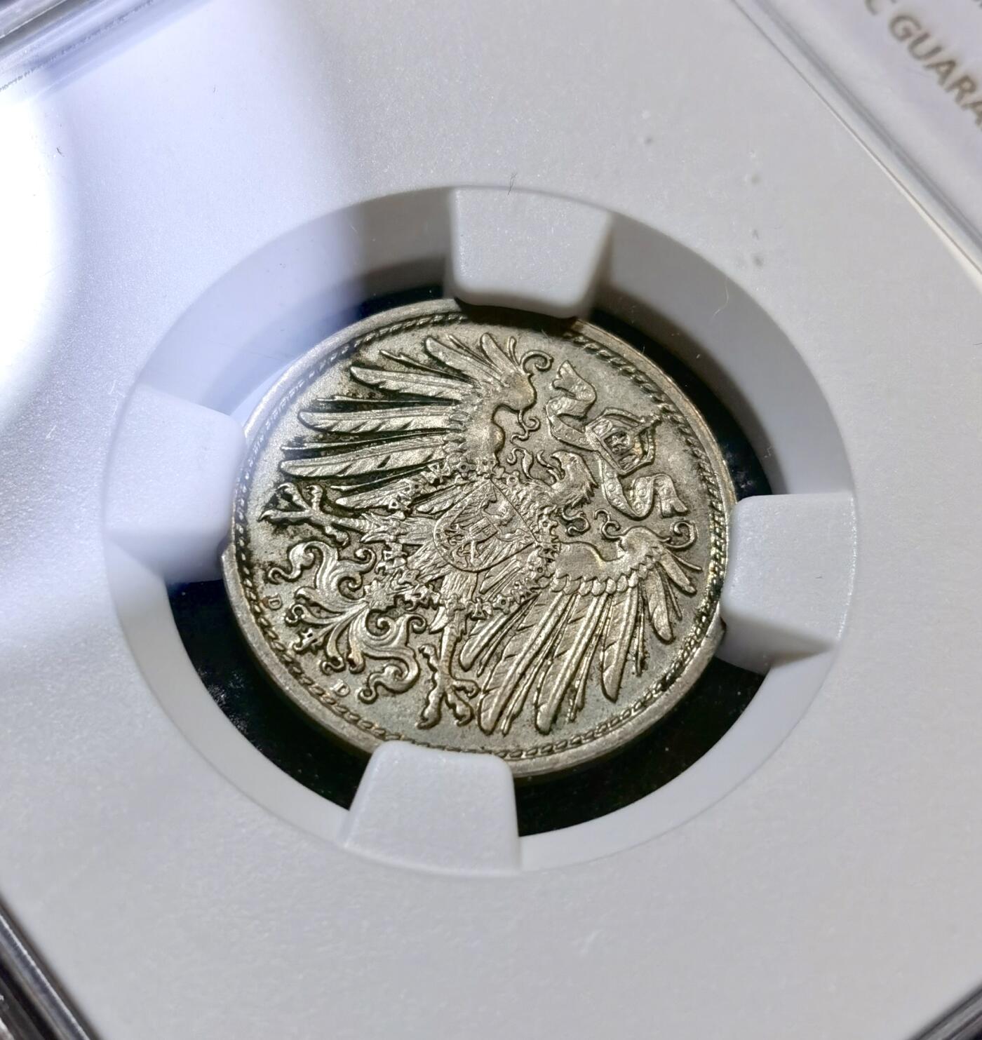 甄臻铺-世界币章拍卖（第43期）送拍享返佣金等优惠多多 NGC-UNCD 德国1912-D版10芬尼，未流通品相好，仅有一点脏可以自行去除