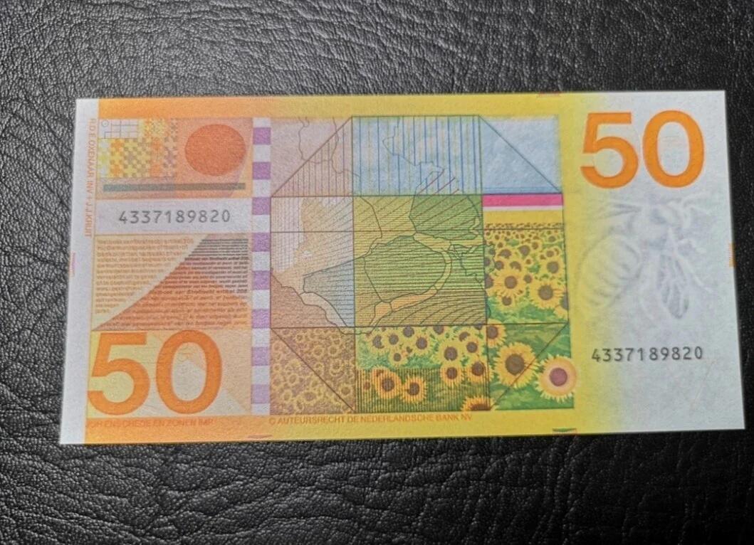 荷兰 1982年 50盾 向日葵 全新UNC